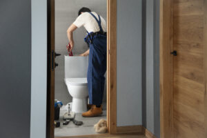 Desentupidor da curitiba, cumprindo serviço com aparelhos profissionais – desentupimento de vaso de banheiro residencial – Desentupidora em curitiba 24 horas